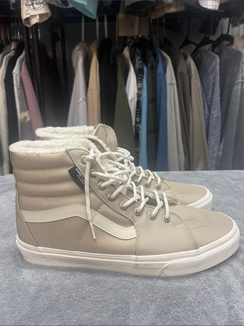 Vans sherpa lined coredura, tan Sk8hi sneakers